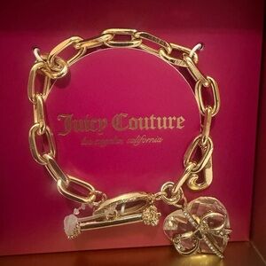 Juicy Couture Gold Heart Charm Bracelet